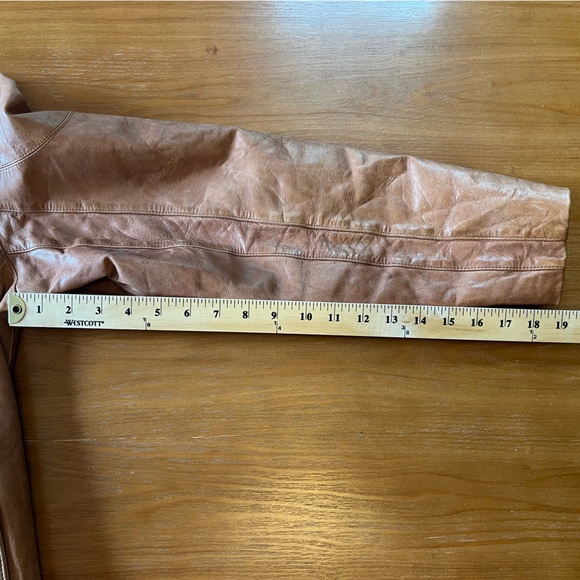 Emanuel Ungaro Men's Tan Leather Moto Jacket | Size: Large - Picture 5 of 8